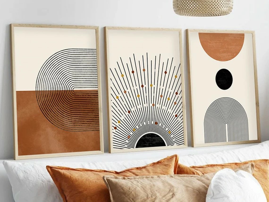 Pikturë dekorative me kornizë MDF (3 copë), Wallity, Huhu198, 50x70cm