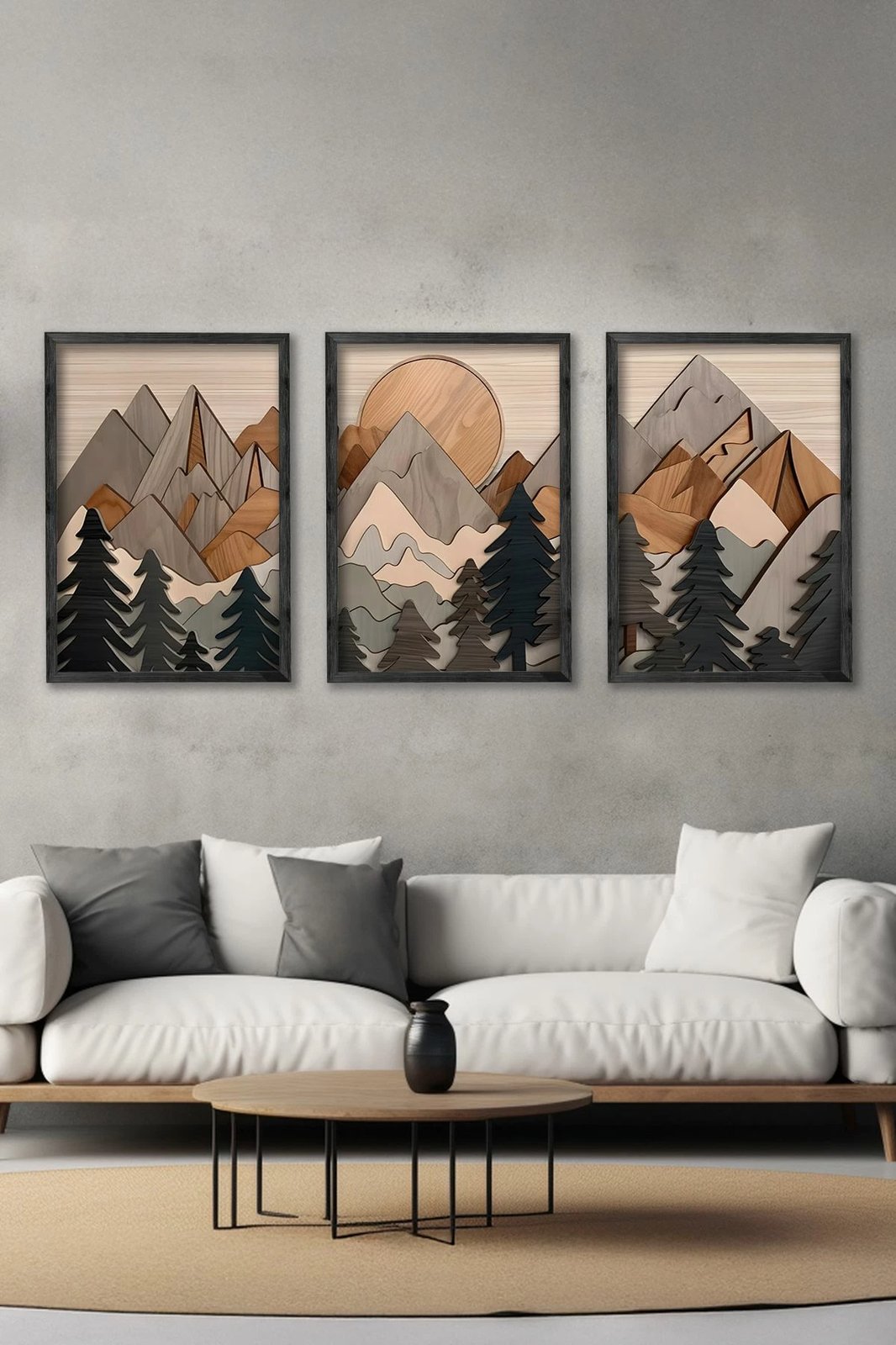 Pikturë dekorative me kornizë (3 copë), Wallity, Ersy3Syhcrv61