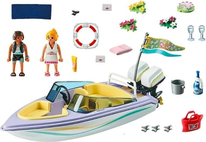 Set lodrash Playmobil City Life 71366, 68 pjesë, me motorçikletë uji dhe figura