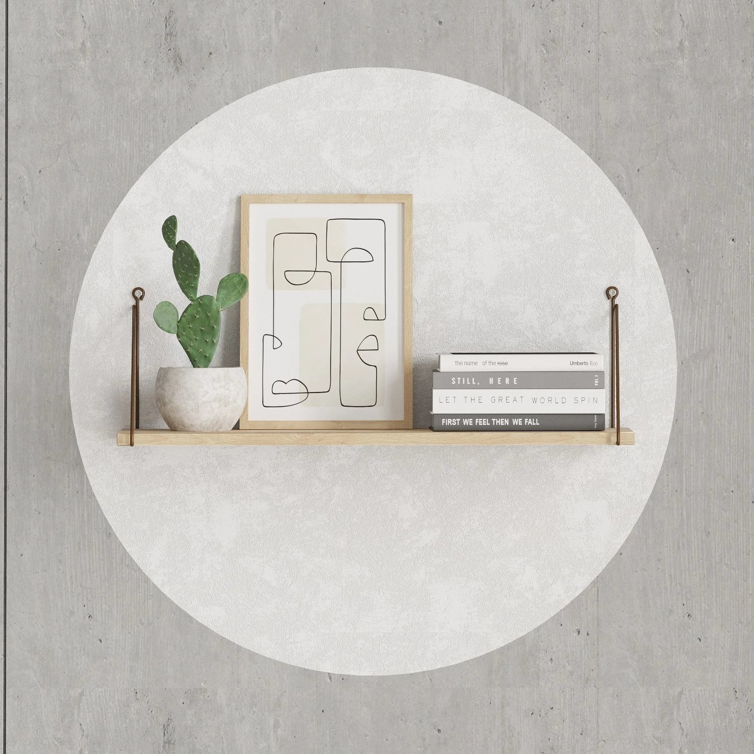 Raft muri Armoni, ngjyrë lisi, Hanah Home