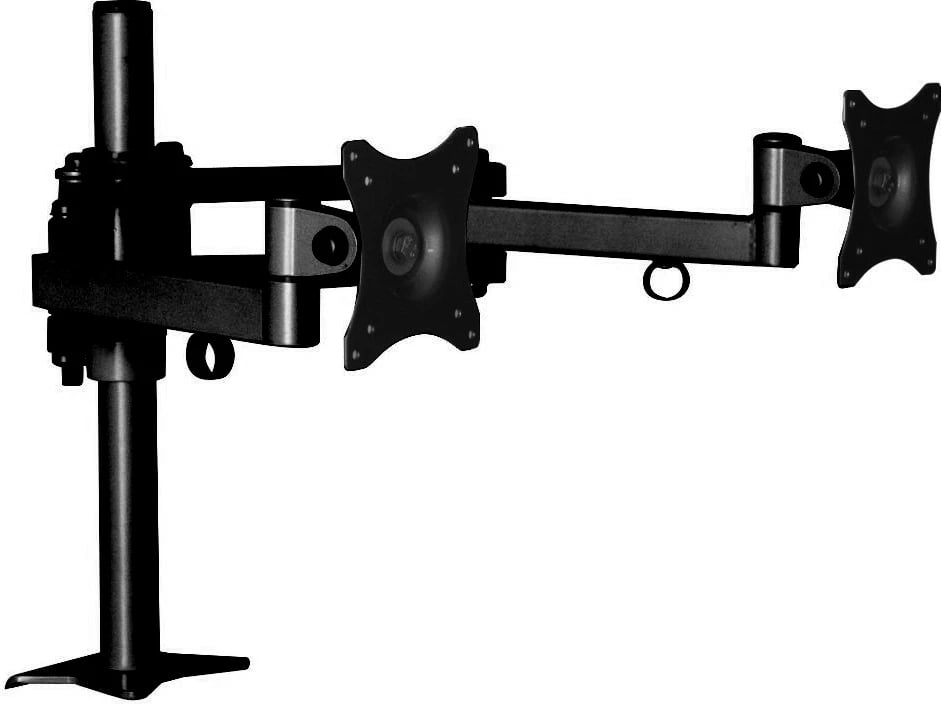 Mbajtëse tavoline për dy monitorë Edbak SV06, 19-26", VESA 75x75/100x100, 20kg, e zezë/argjendtë