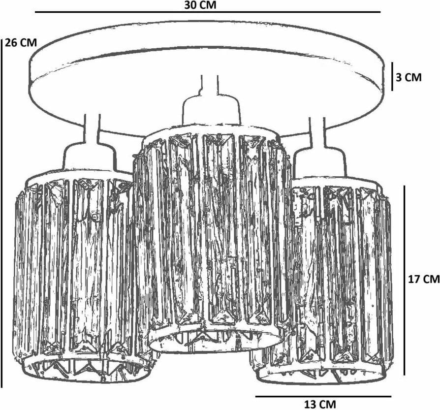Llambë tavani Opviq, metal dhe xham, e zezë, 9013-3