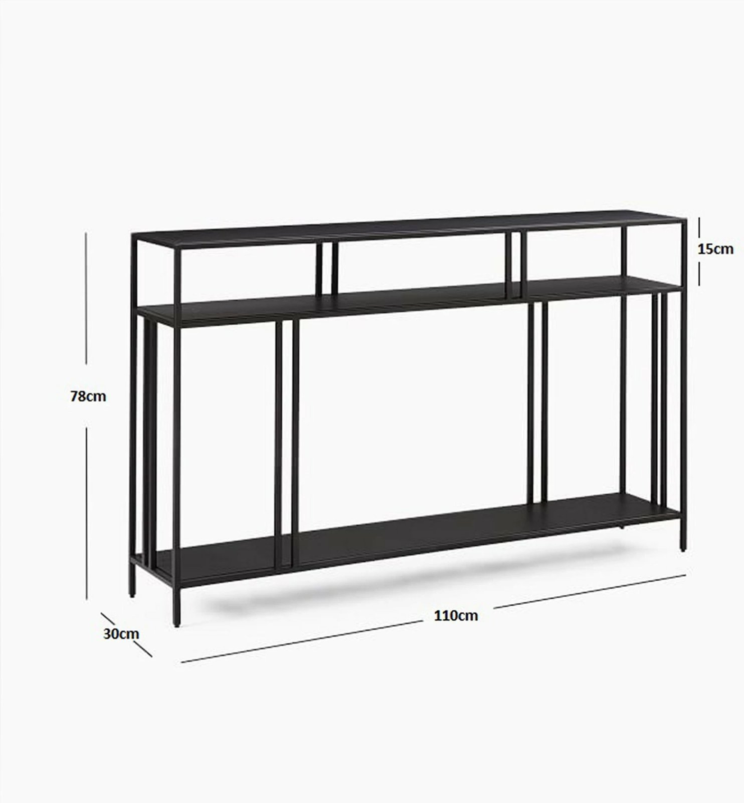 Komodë anësore Hanah Home, Venedik, e zezë