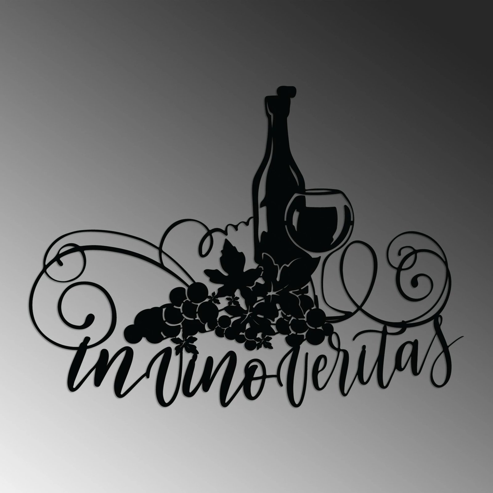 Aksesor dekorativ metalik për mur, Wallity Veritas 3, ngjyrë e zezë, 56x42cm