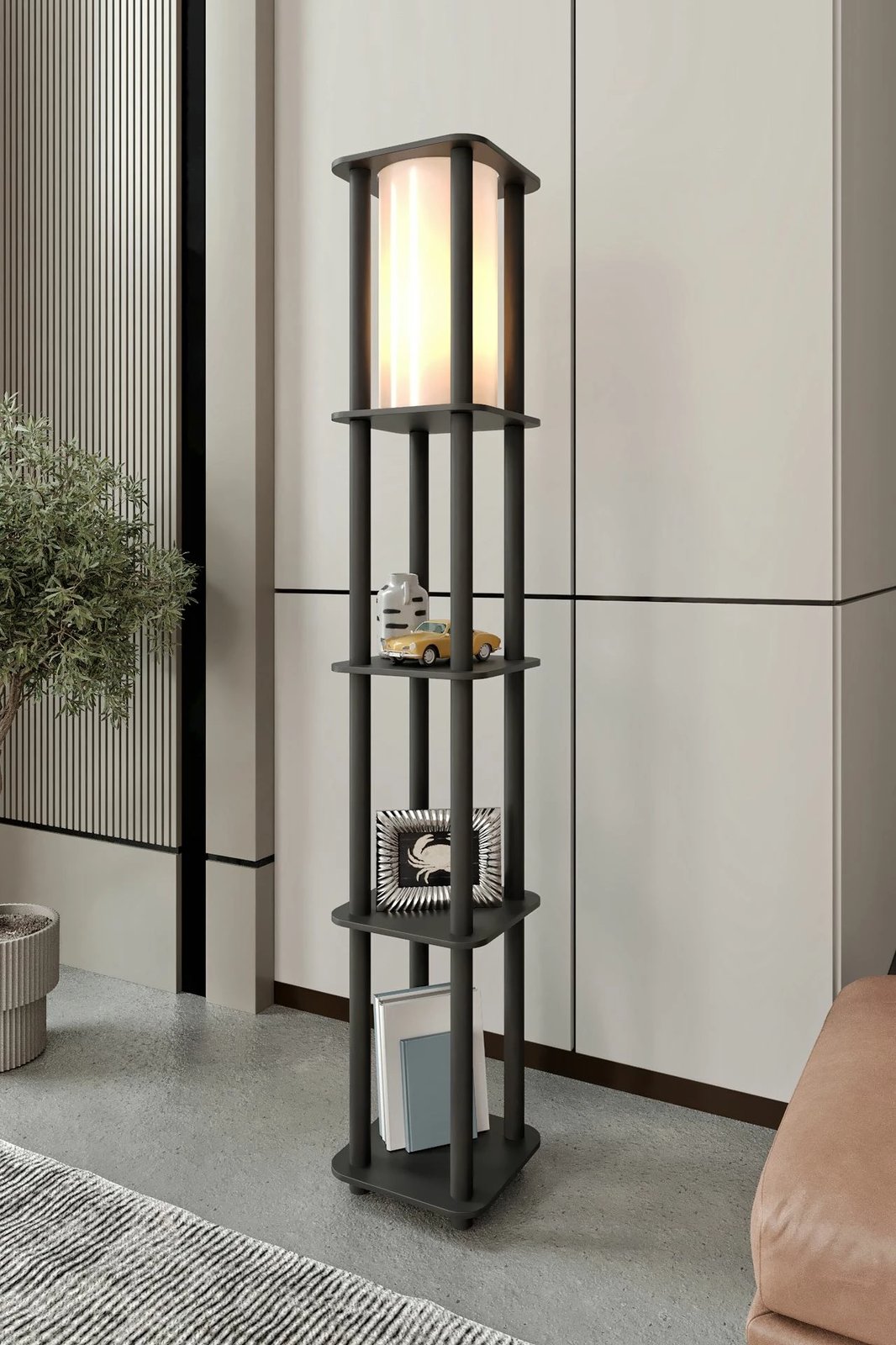 Llambë dyshemeje Opviq, Estantes Square, e zezë