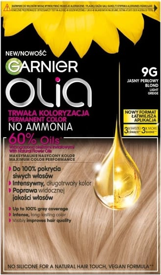 Ngjyrë për flokë për femra Garnier Olia 9G Light Pearl Blonde, 1 copë