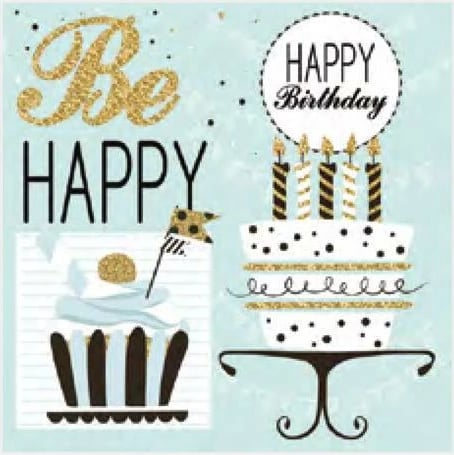 Peceta NEXT 20 copë "be happy" 33x33cm