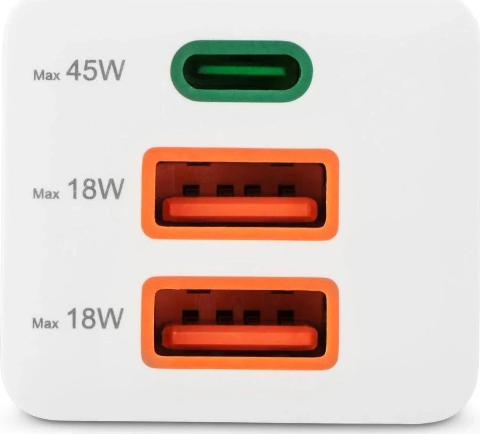 Karikues Hama mini GaN 45W PD/QC 2x USB-C, 1x USB-A, bardhë