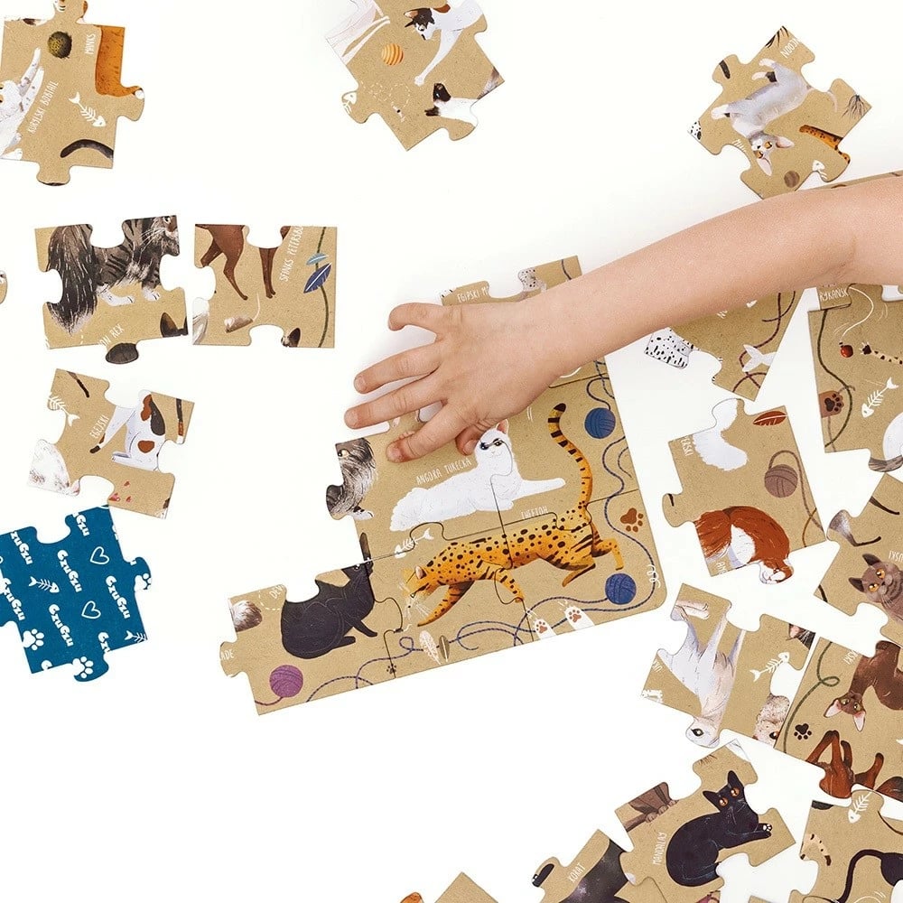 Puzzle për fëmijë CzuCzu Puzzlove Cats, 60 pjesë, shumëngjyrëshe