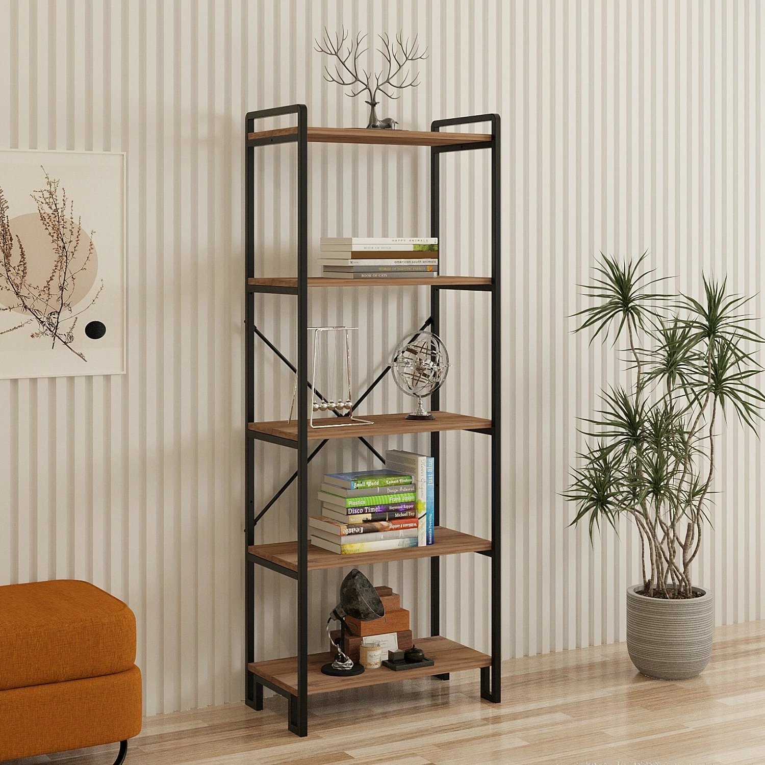 Raft librash Hanah Home, Abel, ngjyrë pishë Atlantike dhe e zezë