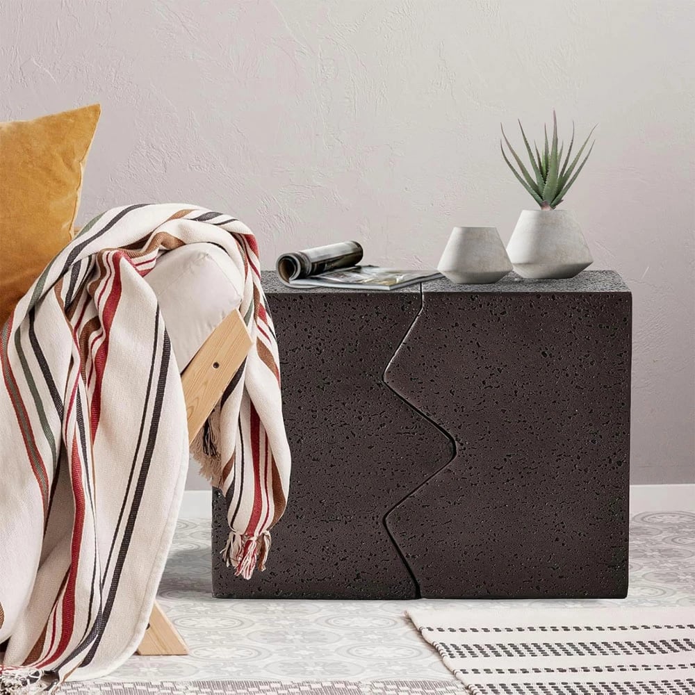 Set tavolinash anësore Abraco, 2 copë, ngjyrë moka, 60x30x46