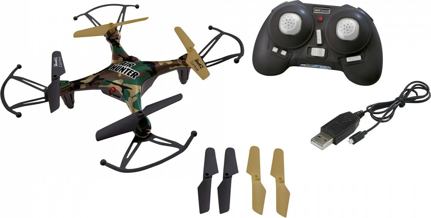 Dron quadrocopter Revell RC Air Hunter, 15.5x15.5 cm, me telekomandë, LiPo, Kamuflazh
