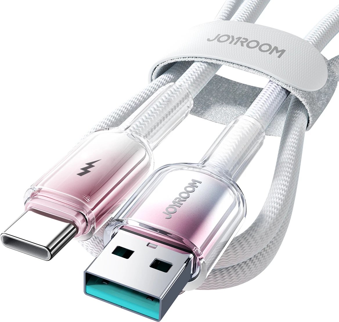 Kabllo Joyroom S-A42 Crystal-Clear Series, USB-A në USB-C, 1.2m, 3A, Bardhë