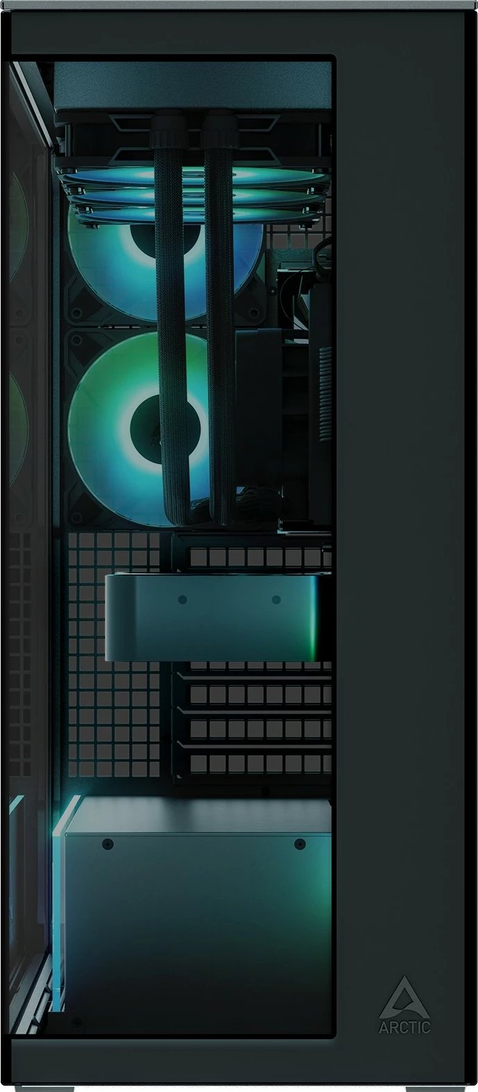 Kasë ARCTIC Xtender, Midi Tower, xham i temperuar, RGB, e zezë