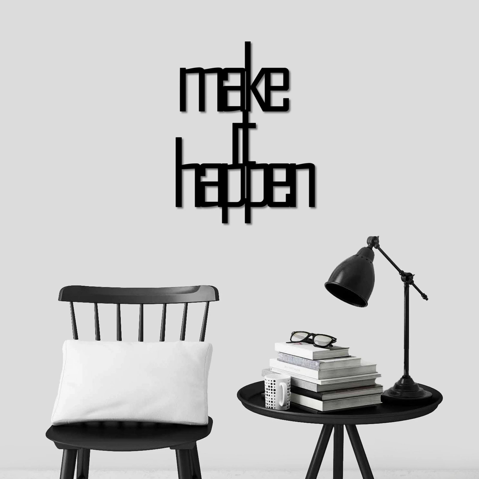 Aksesor dekorativ metalik për mur, Wallity, Make Of Happen