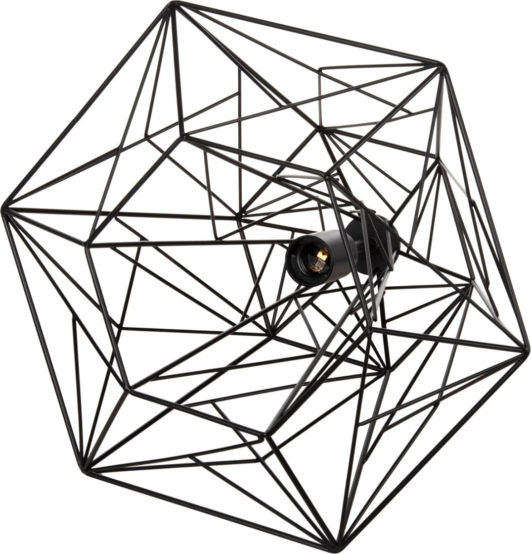Llambë varëse tavani FH4066, metal i zi, kafaz si diamant, 39x34x130H cm Llambë varëse tavani FH4066, metal i zi, kafaz si diamant, 39x34x130H cm