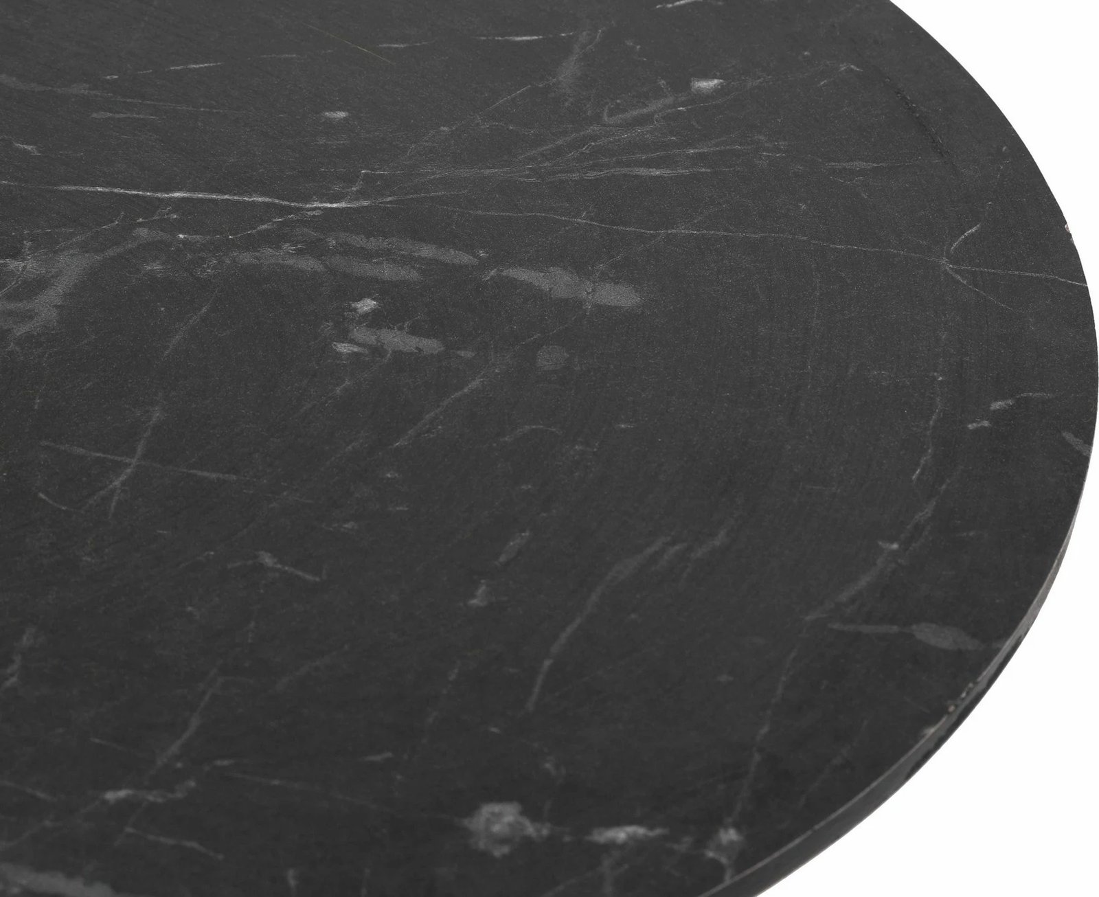 Set tavolinash ndihmëse, model mermeri i zi, 3 copë, Hanah Home