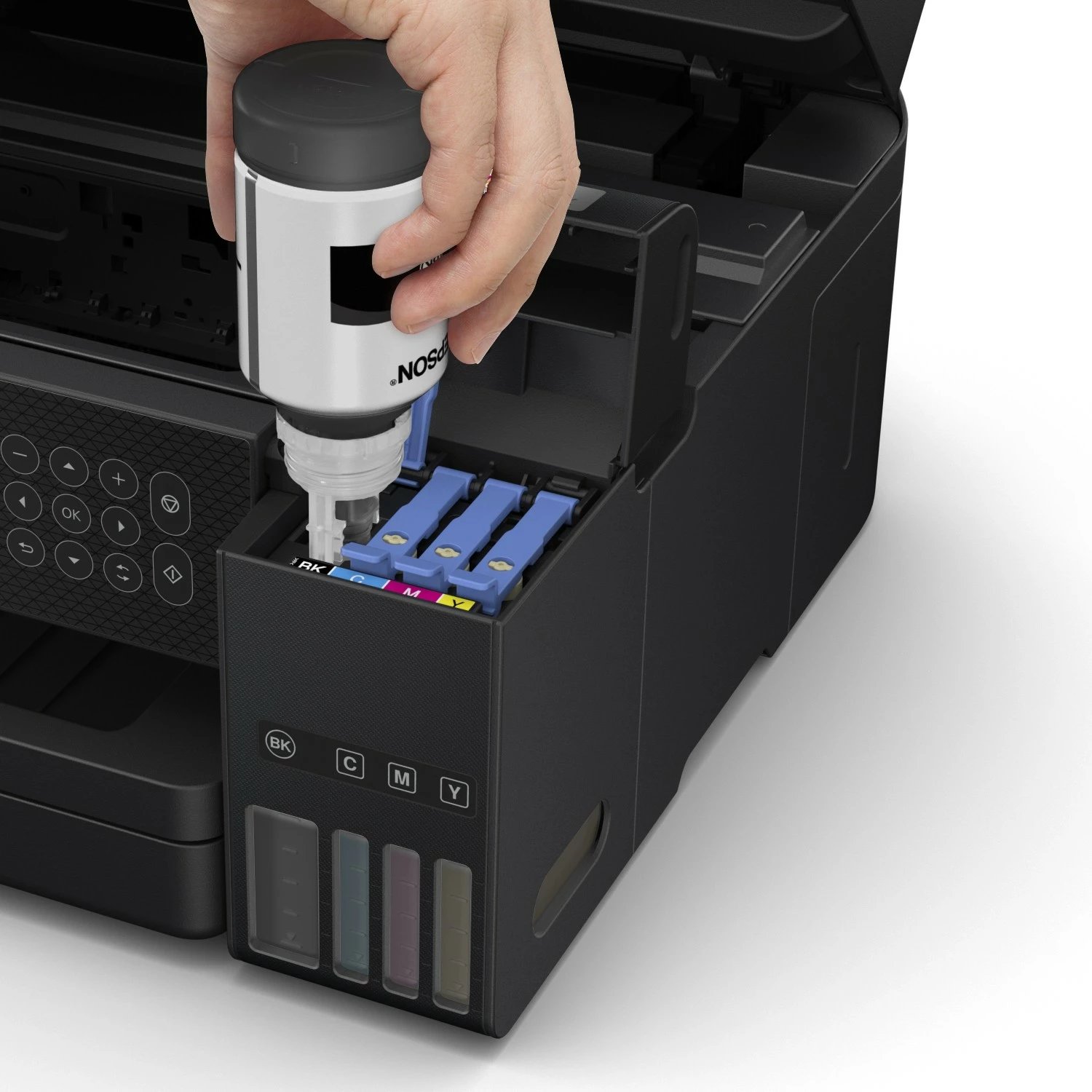 Printer multifunksional Epson EcoTank ET-3850, ngjyrë, A4, Wi-Fi, LCD, i zi