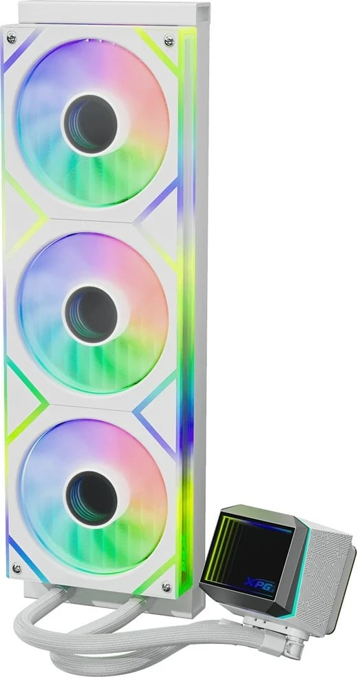Kasë ftohje me ujë XPG LEVANTE II 360, 3 ventilatorë 12 cm, bardhë