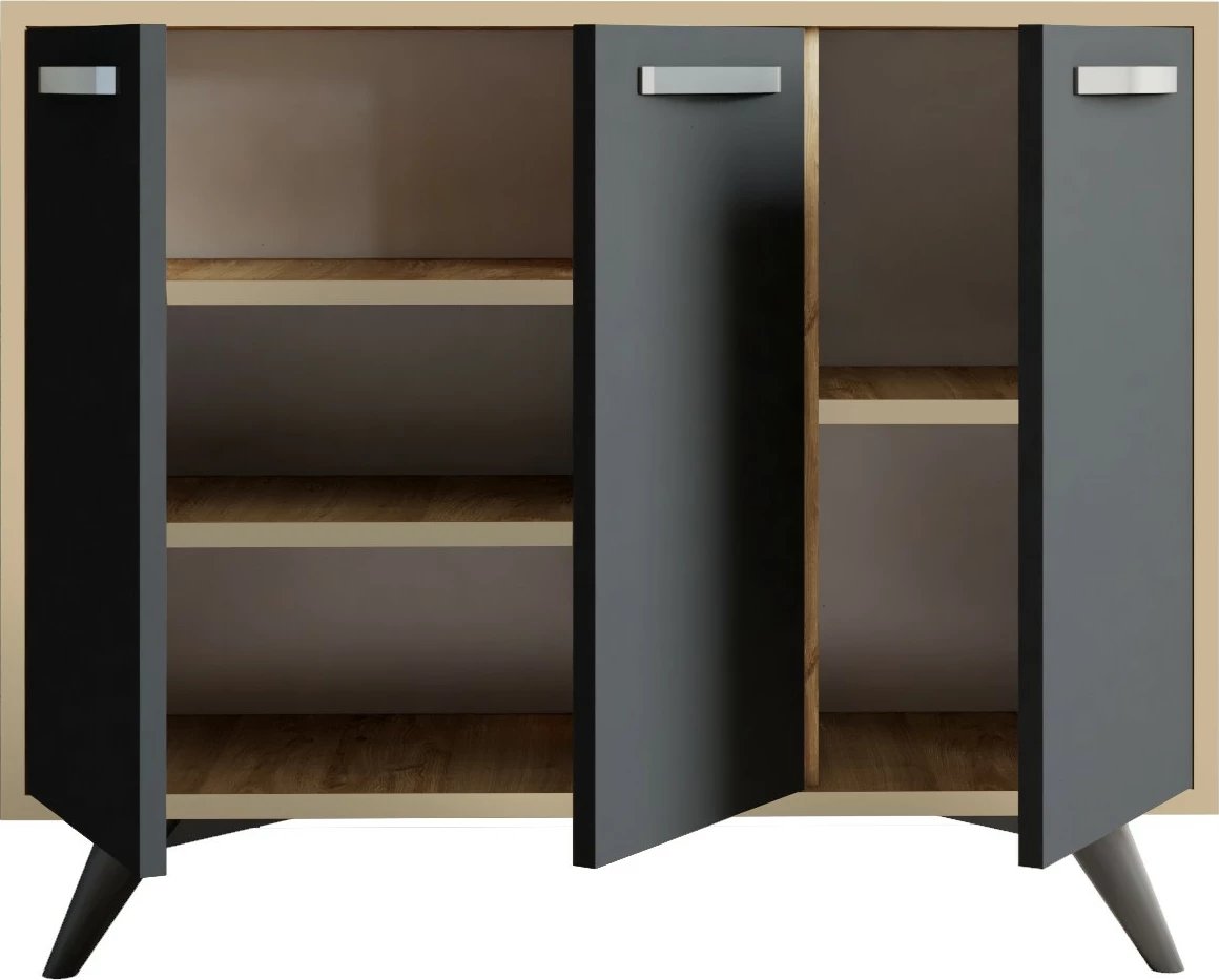 Dollap multifunksional Hanah Home, Piffa, ngjyrë lis dhe antracit