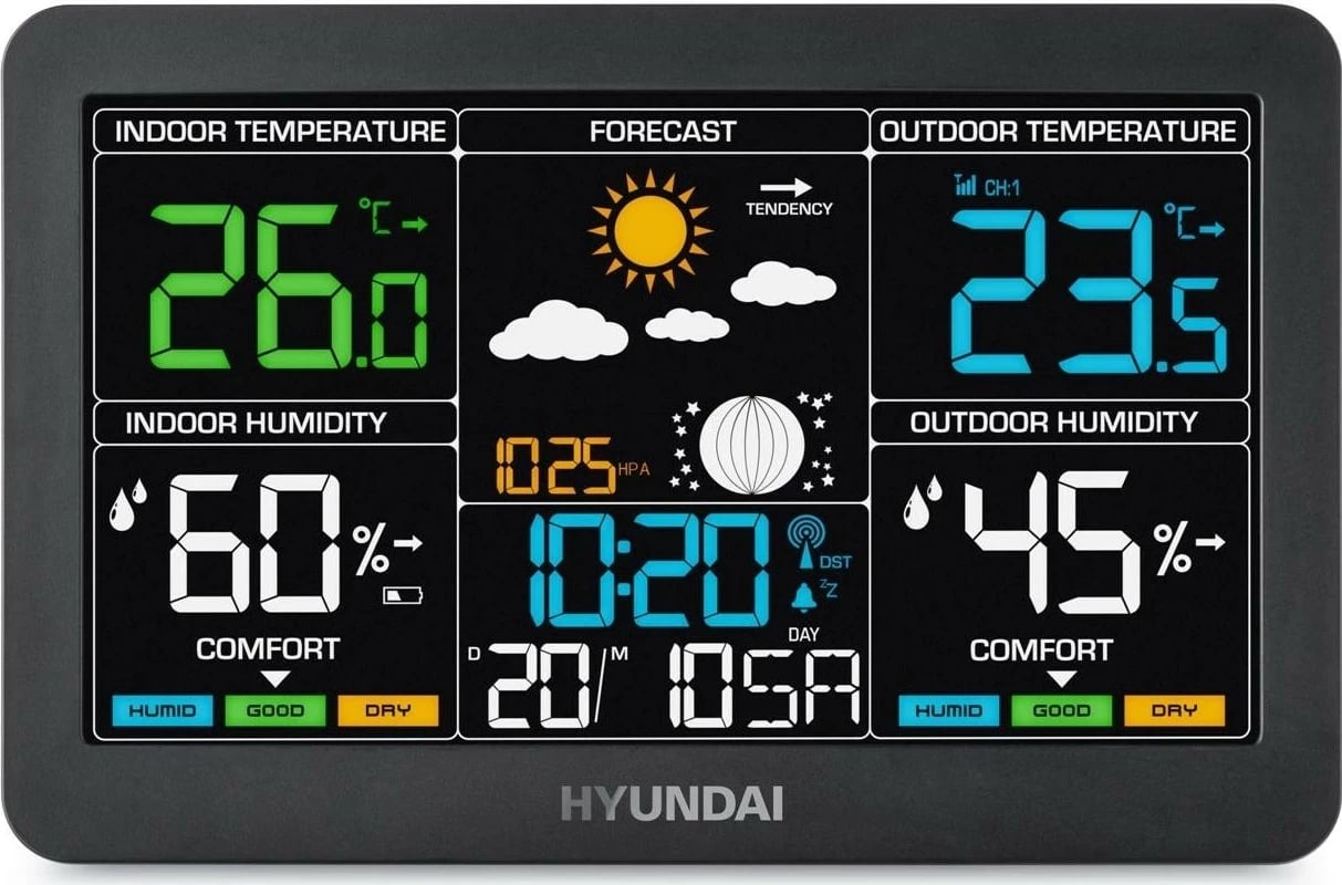 Stacion moti Hyundai HY-4480, ekran me ndriçim, sensor wireless, zi