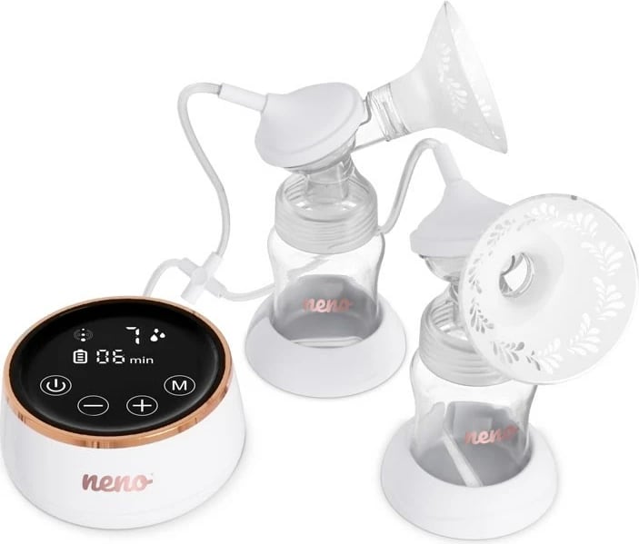Pompë gjiri elektronike neno Bella Twin Moon, pa tela, 2 faza, 150 ml, e bardhë