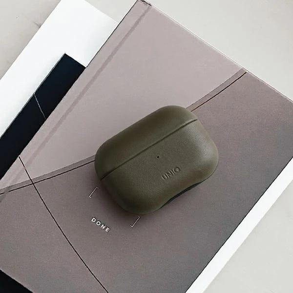 Mbështjellës UNIQ Terra për AirPods Pro, lëkurë natyrale, Kuq