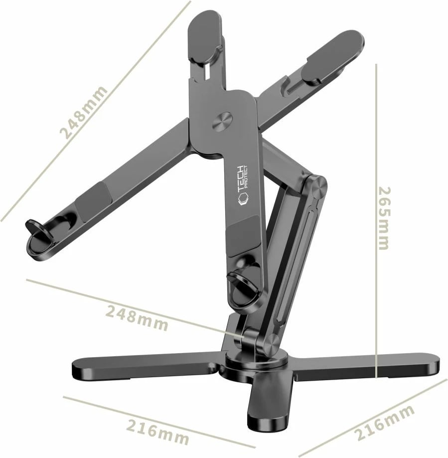 Mbajtës universal për laptop Tech-Protect ULS200, deri 16", alumini, Gri Mbajtës universal për laptop Tech-Protect ULS200, deri 16", alumini, Gri
