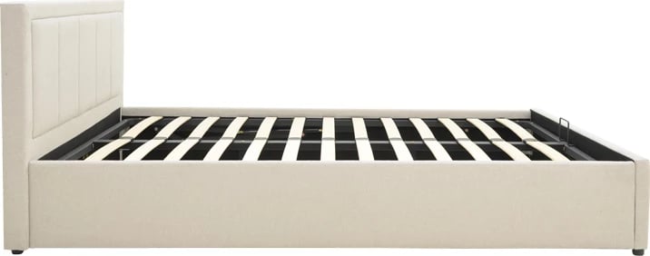 Krevat me hapësirë për depo, stof bezhë, Huga, 120x200cm