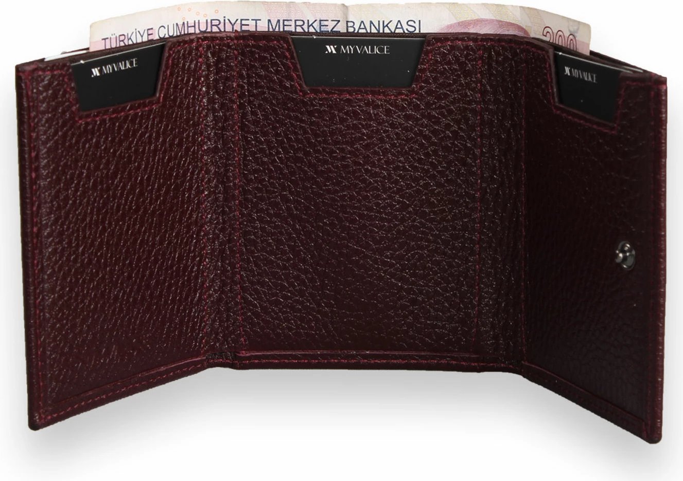 Portofol lëkure ngjyrë e kuqe e errët, Zoozie Bags, 4502