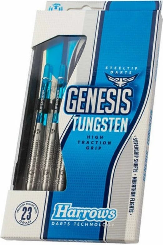 Shigjeta për Dart Harrows Genesis Tungsten, blu dhe argjendtë