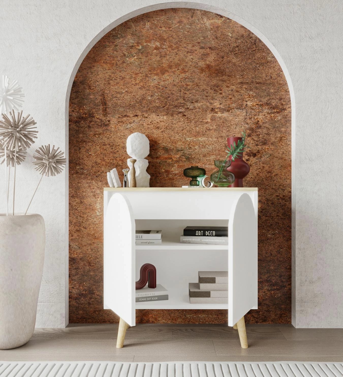 Konsol Skye Decor, Venezia 75, ngjyrë lis safir, e bardhë