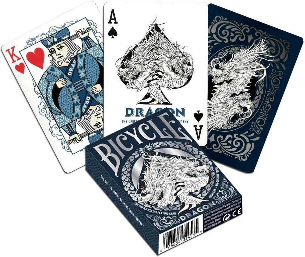 Letra loje Bicycle Dragon Cards, universal, për djem dhe vajza, Anglisht