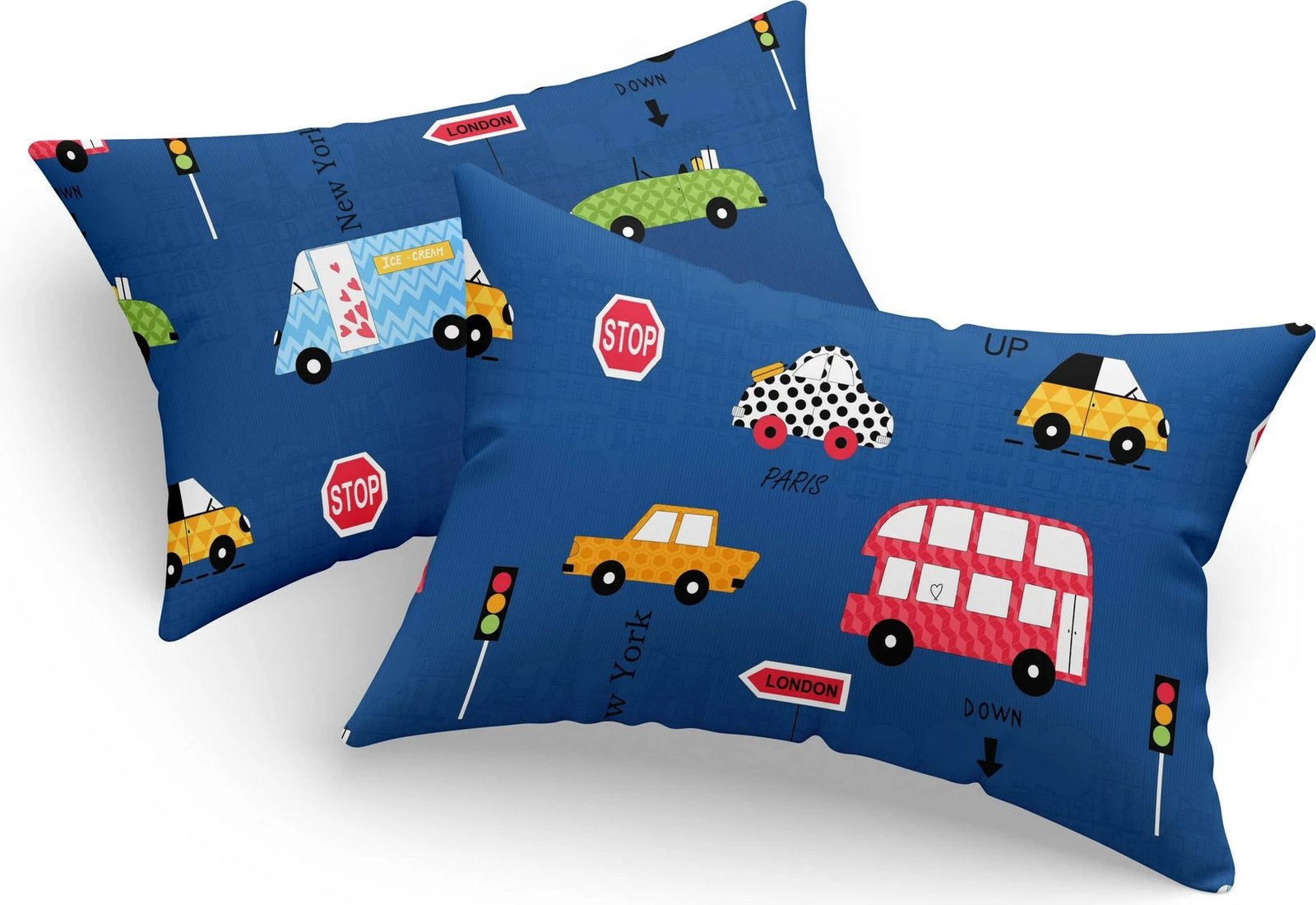 Set këllëfësh jastëku (2 copë), L'essentiel, Paula, ngjyrë kaltër