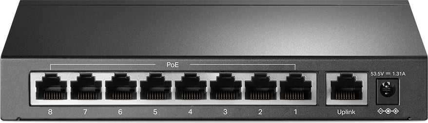 Switch TP-Link 9-Port 10/100Mbps, 8-Port PoE+, Desktop, Pa menaxhim, Ethernet i shpejtë, Montim në mur