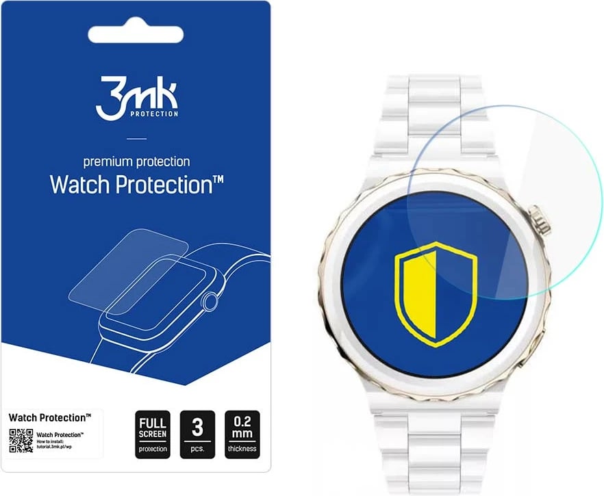 Xham mbrojtës hibrid për orë Huawei Watch GT 3 Pro Elegant 43 mm, 3mk Protection, set prej 3 copësh