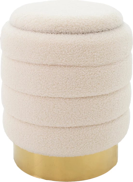 Stool-trunk Dazzle boucle krem-ari D36x44cm