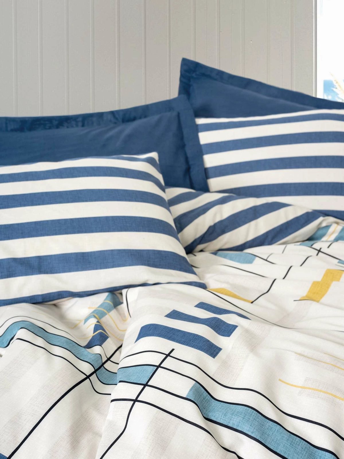 Set mbulesë për jorgan dopio Ranforce, ngjyrë kaltër e errët, L'essentiel, Lunox Set mbulesë për jorgan dopio Ranforce, ngjyrë kaltër e errët, L'essentiel, Lunox