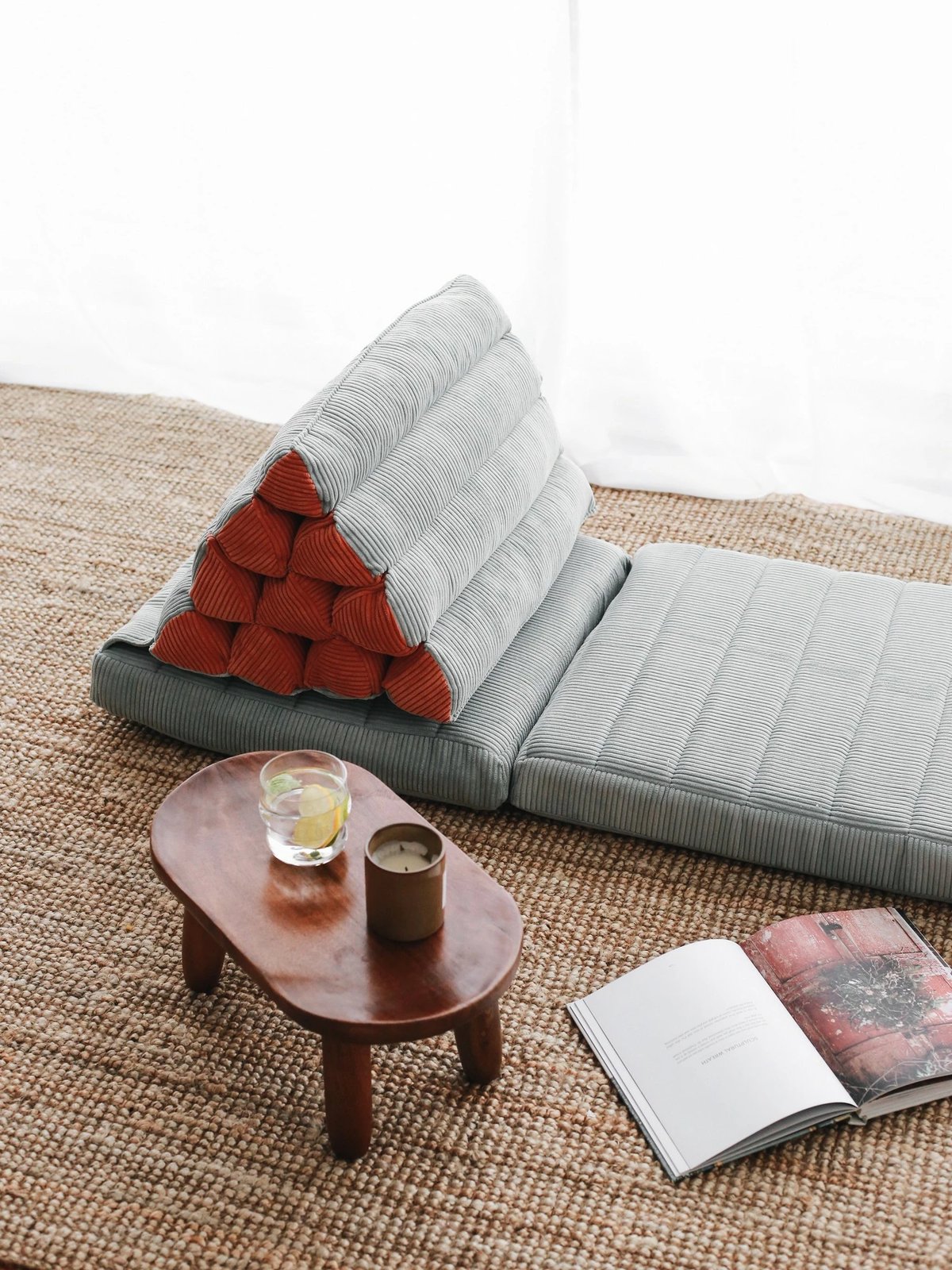 Jastëk i palosshëm prej kadifeje, ngjyrë e kaltër, Keyf Katlanan, Atelier del Sofa