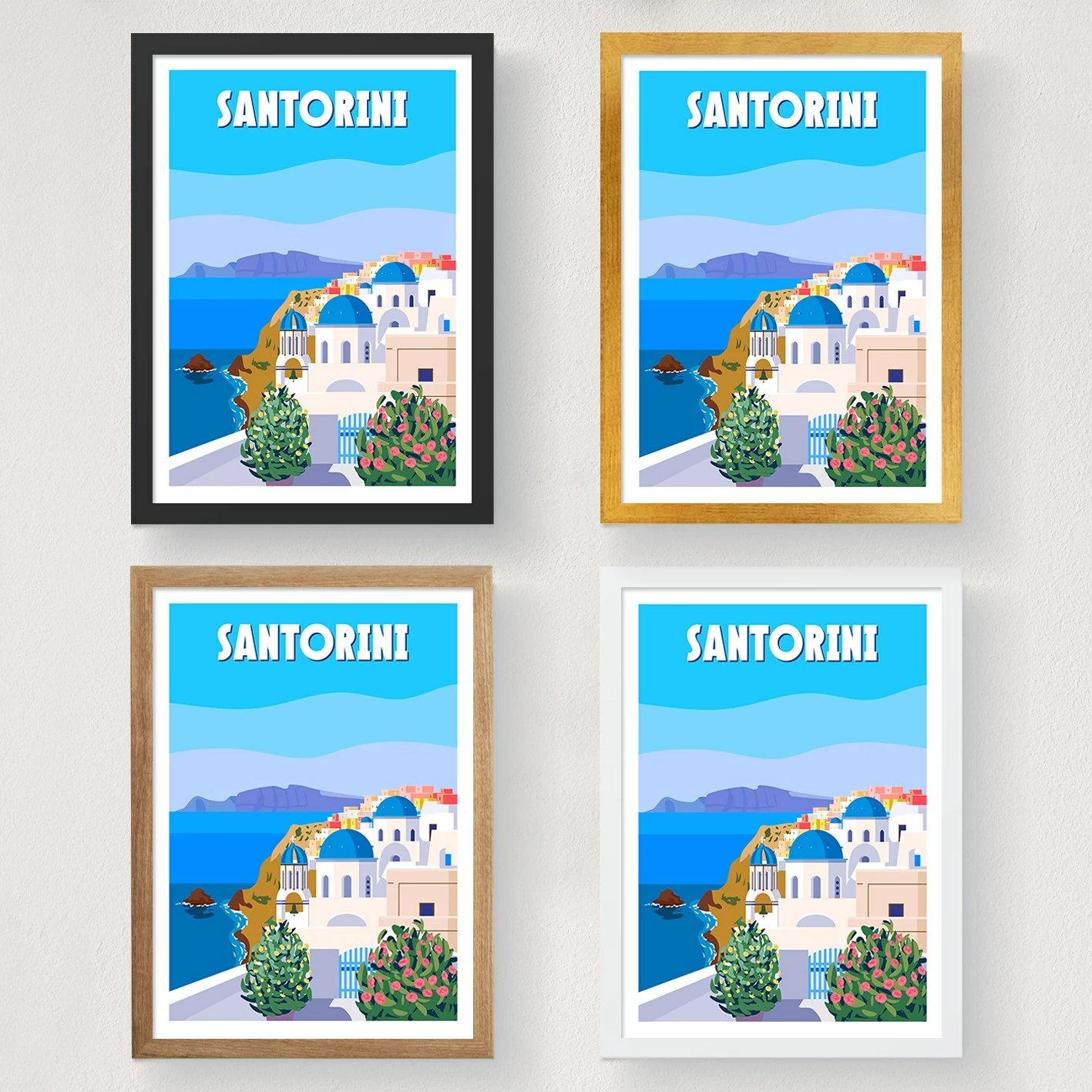Poster A3 Santorini, shumëngjyrësh, 29.7x42cm Poster A3 Santorini, shumëngjyrësh, 29.7x42cm