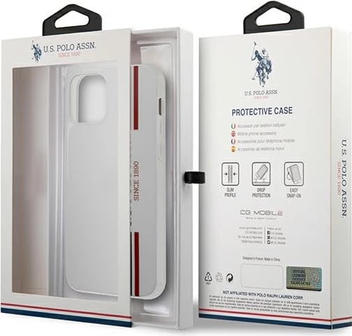 Mbështjellës U.S. Polo Assn. USHCP12LPCUSSWH për iPhone 12 Pro Max, Tricolor, Bardhë