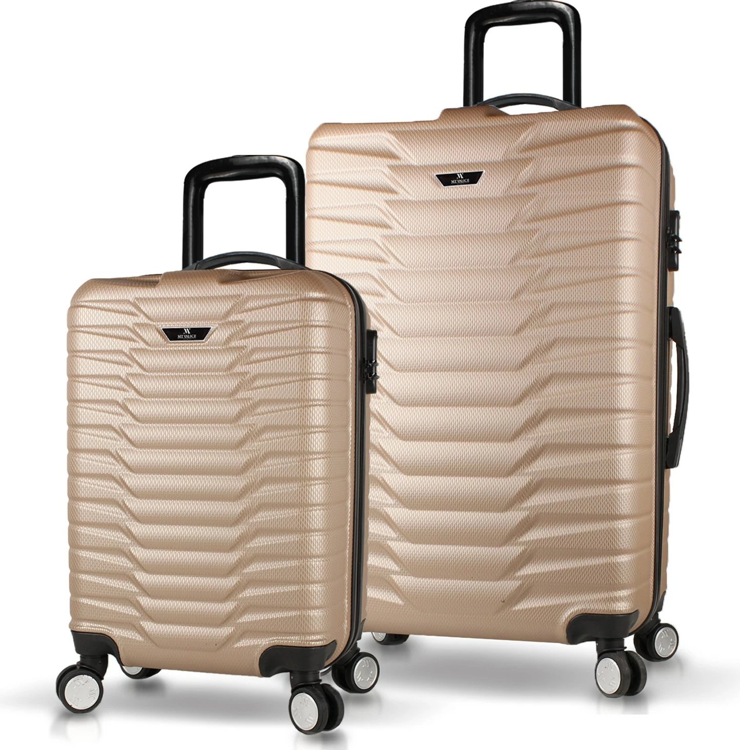 Set valixhesh (2 copë), Zoozie Bags, ngjyrë ari, 5714