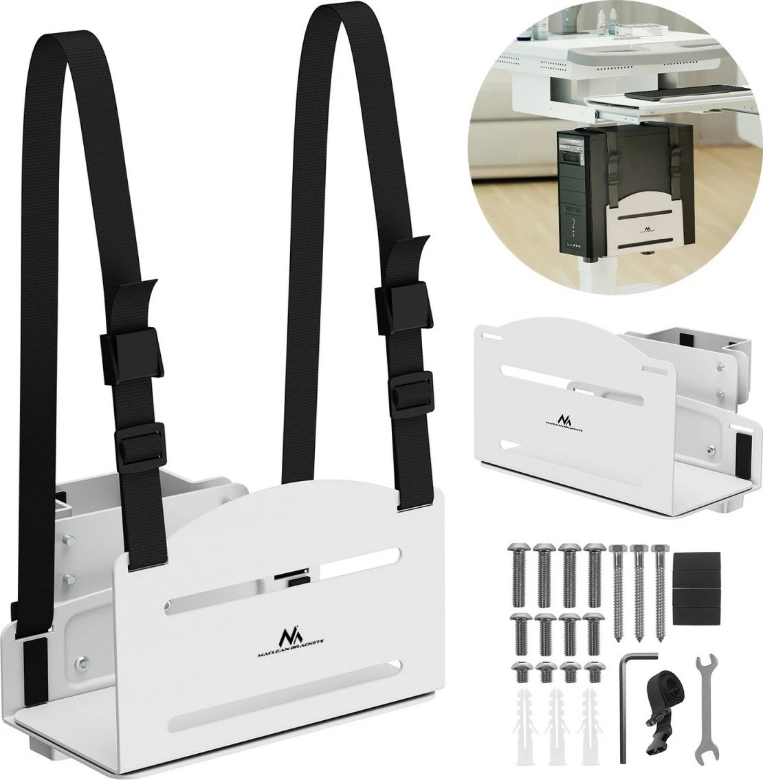 Kasë mbajtëse Maclean MC-116W për CPU, e bardhë