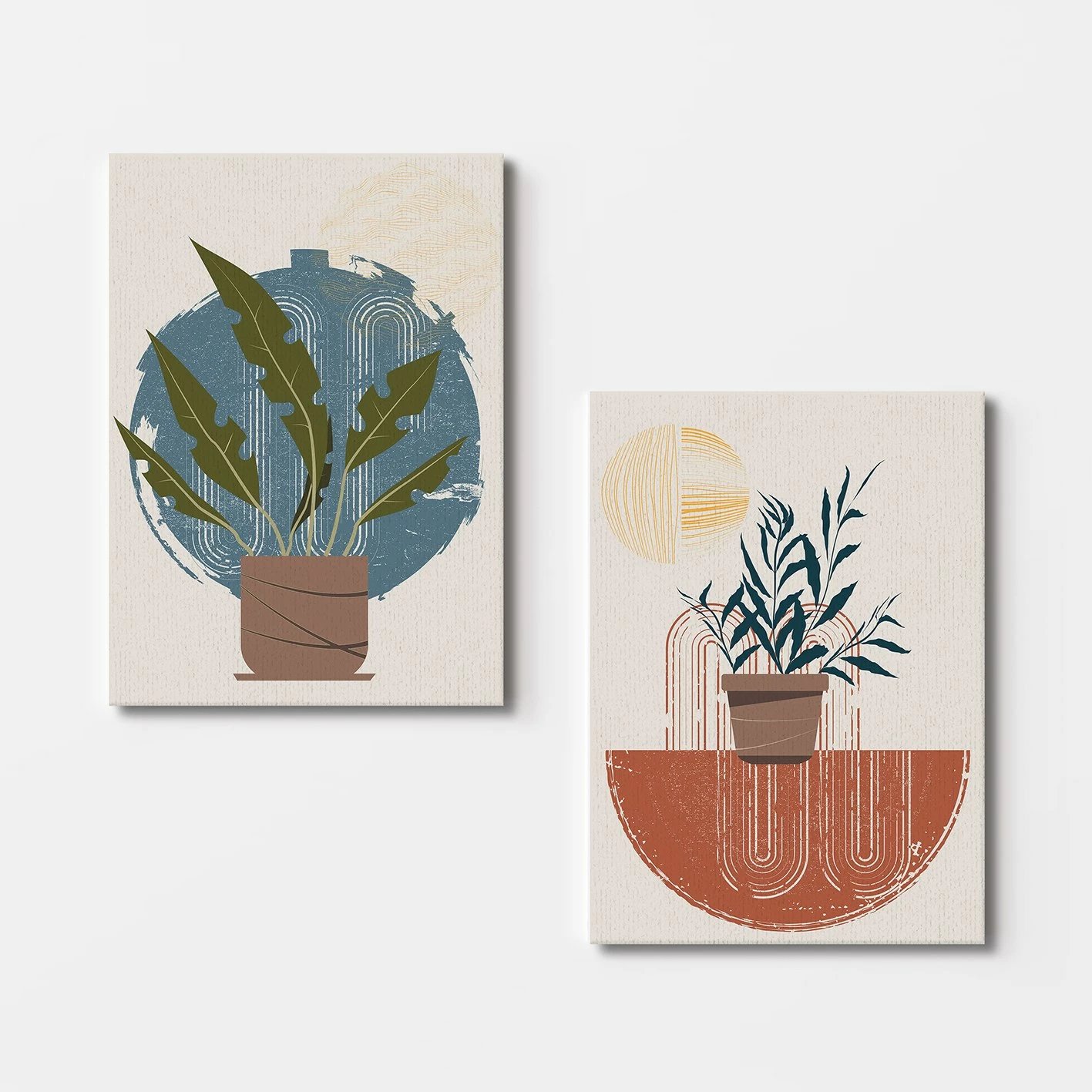 Pikturë dekorative në kanavacë (2 copë), Wallity, 2KNV4358, 70x100