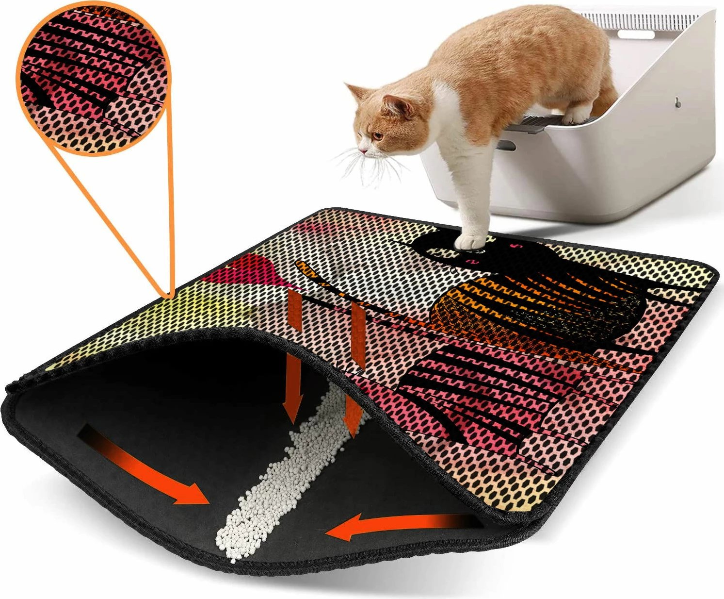 Tapet për rërë mace, shumëngjyrësh, Paws & Whiskers, Nrszn0015, 45x60cm