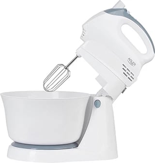 Mikser me tas, Adler AD 4202, 3L, 5 shpejtësi, 300W, turbo, i bardhë/gri