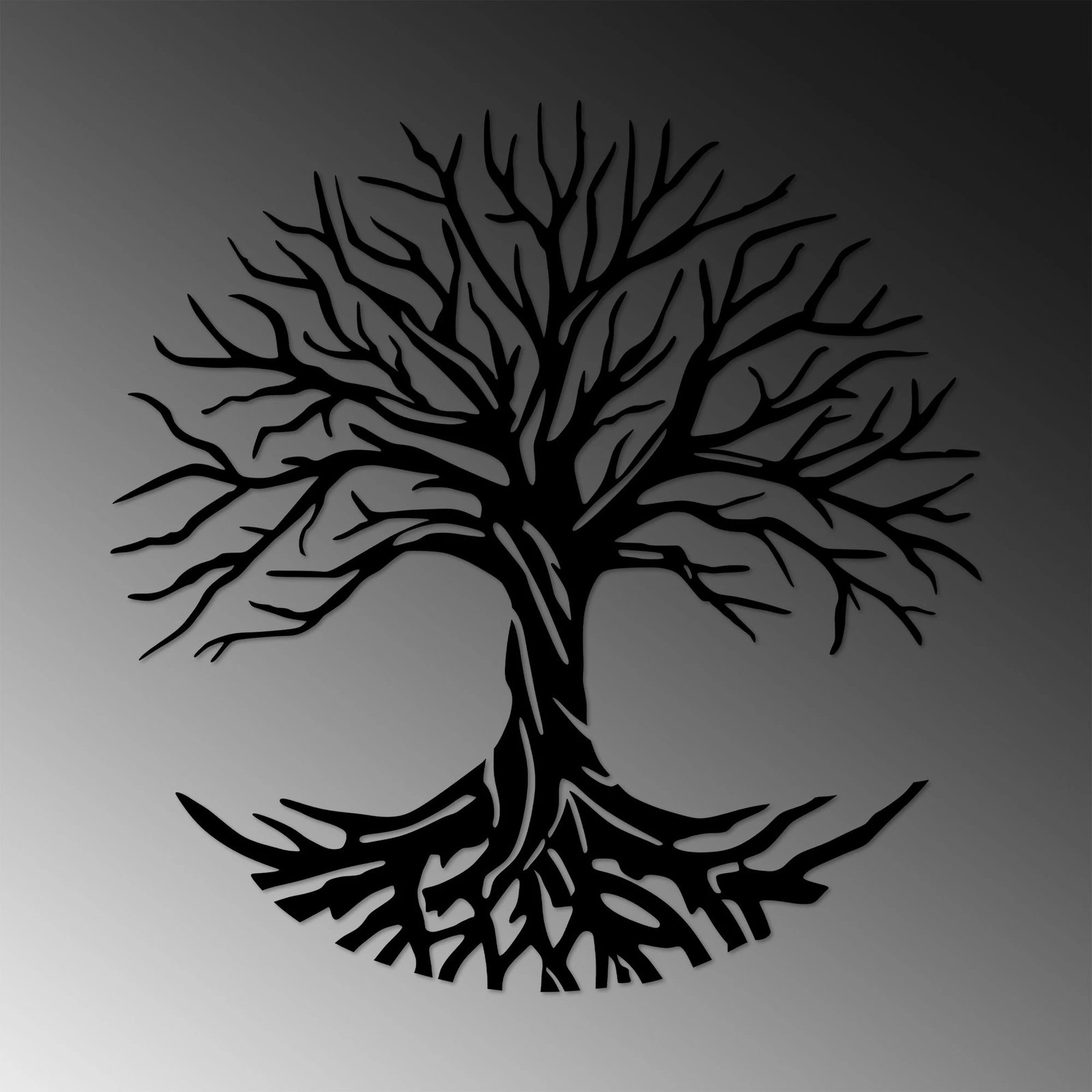 Aksesor dekorativ metalik për mur, pemë monumentale, Wallity, 68x70cm