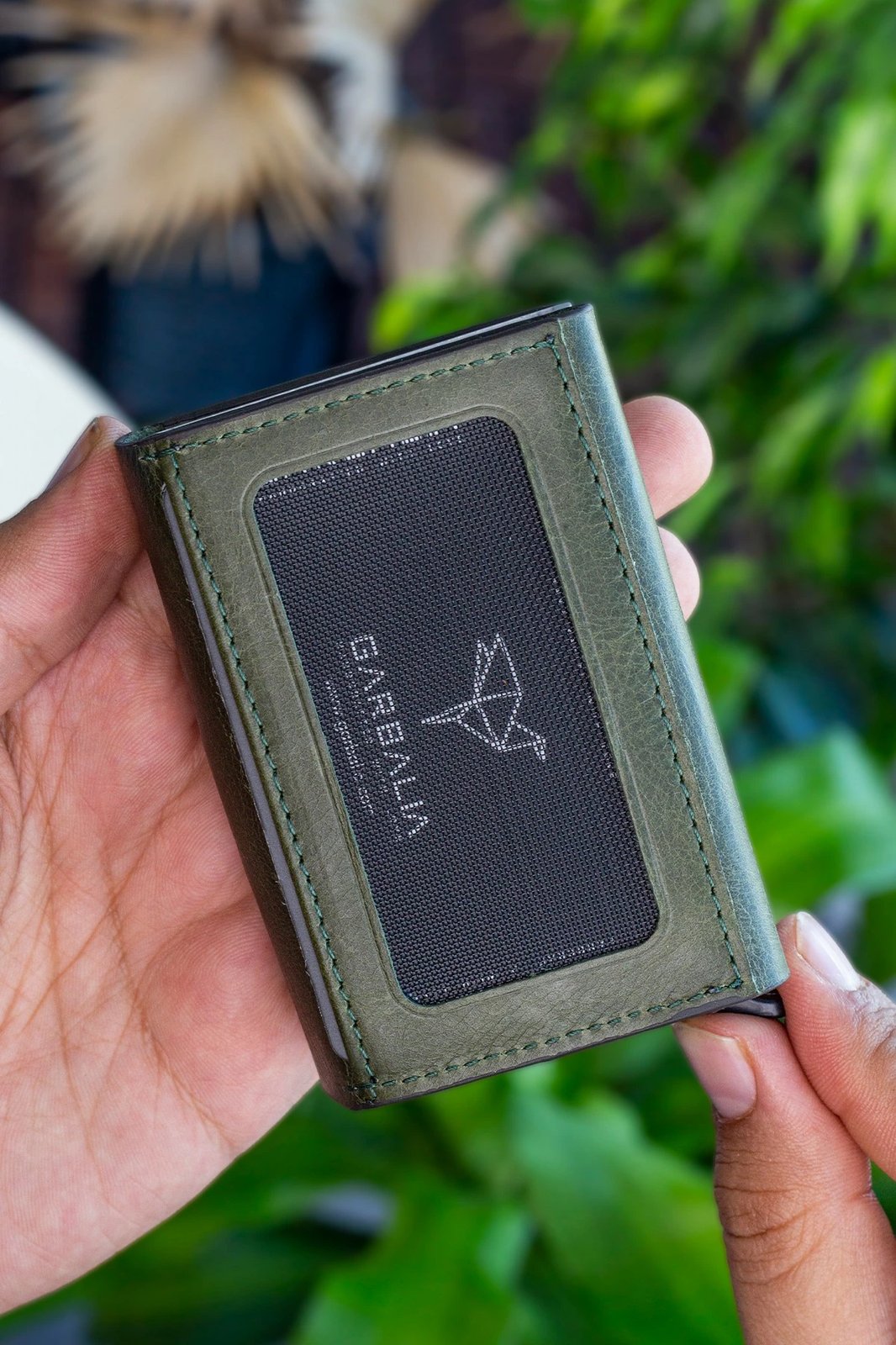 Mbajtës kartelash Zoozie Bags, ngjyrë e gjelbër, Smokey