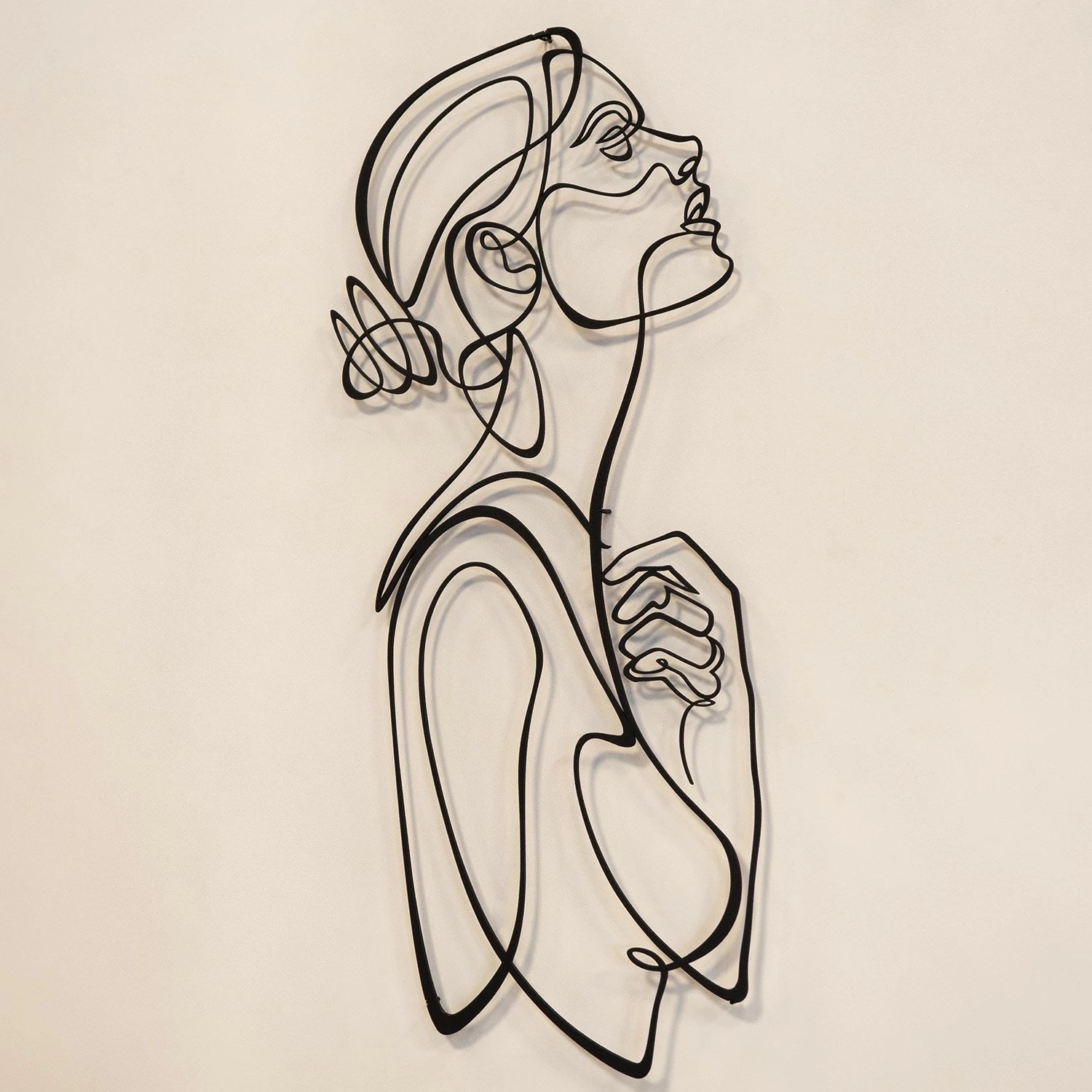 Aksesor dekorativ metalik për mur, siluetë gruaje, Wallity, APT596MS