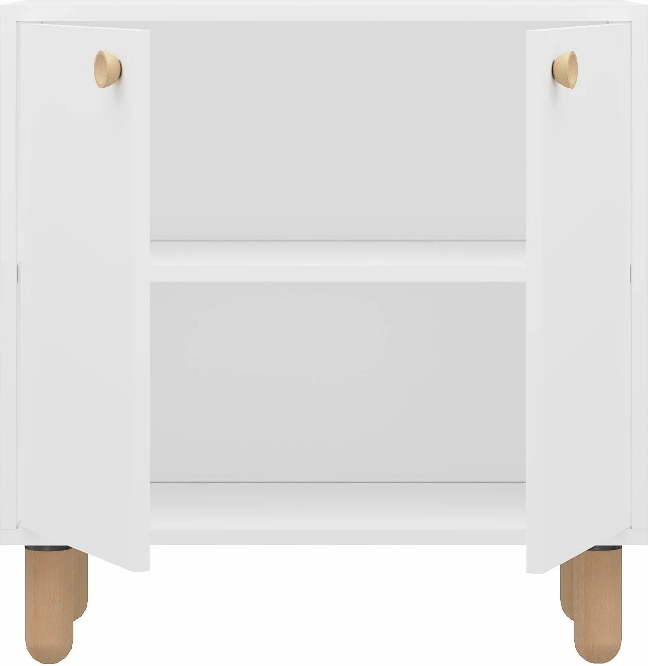 Dollap multifunksional, ngjyrë e bardhë, këmbë druri, Skye Decor Lina